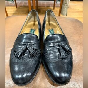 Cole Haan Bragano Mens Sz 10M Black Leather Slip On Tasseled Kiltie Made Italy